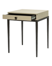Load image into Gallery viewer, TAPER TABLE BRONZE WITH LEATHER DRAWER