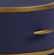 Load image into Gallery viewer, WILLERSLEY BEDSIDE TABLE IN NAVY SHAGREEN