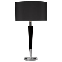 Load image into Gallery viewer, VIKING TABLE LAMP POLISHED CHROME &amp; BLACK LINEN SHADE