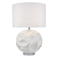 Load image into Gallery viewer, ROUND WHITE SCULPTED TABLE LAMP &amp; SHADE