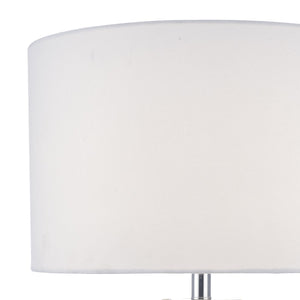 ROUND WHITE SCULPTED TABLE LAMP & SHADE