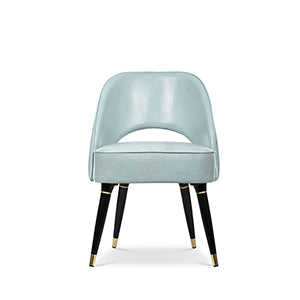 COLLINS DINING CHAIR - BLUE LEATHER