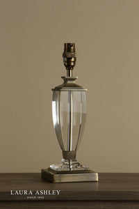 CARSON ANTIQUE BRASS & CRYSTAL TABLE LAMP BASE - SMALL