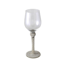 Load image into Gallery viewer, SILVER DIAMANTE WHITE WINE GLASSES SET X 4
