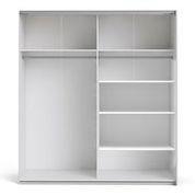Verona Sliding Wardrobe 180cm in White with White Doors with 2 Shelves - uniQue Home Furnishing