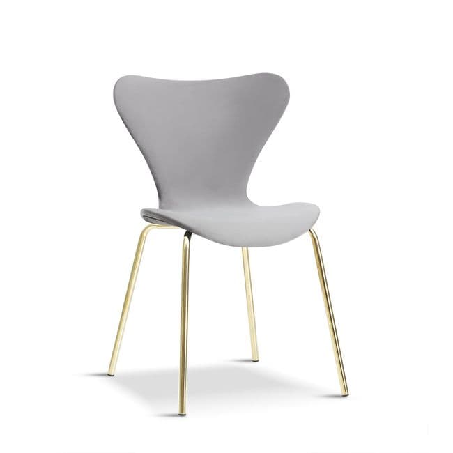 MODERN STACKABLE DINING CHAIRS WITH GOLD LEGS x 2